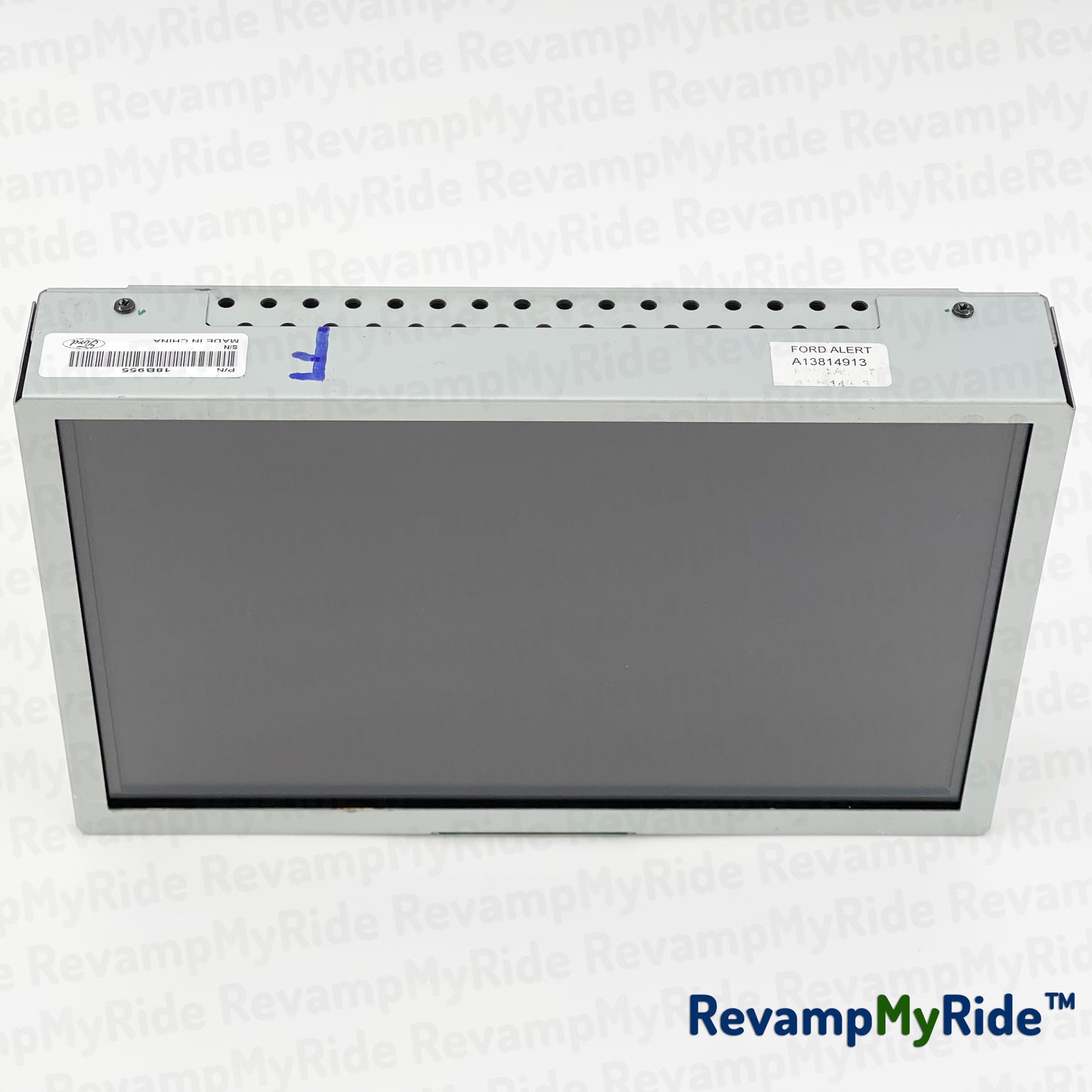 Electronic module with labels on a white background, featuring 'RevampMyRide' branding.