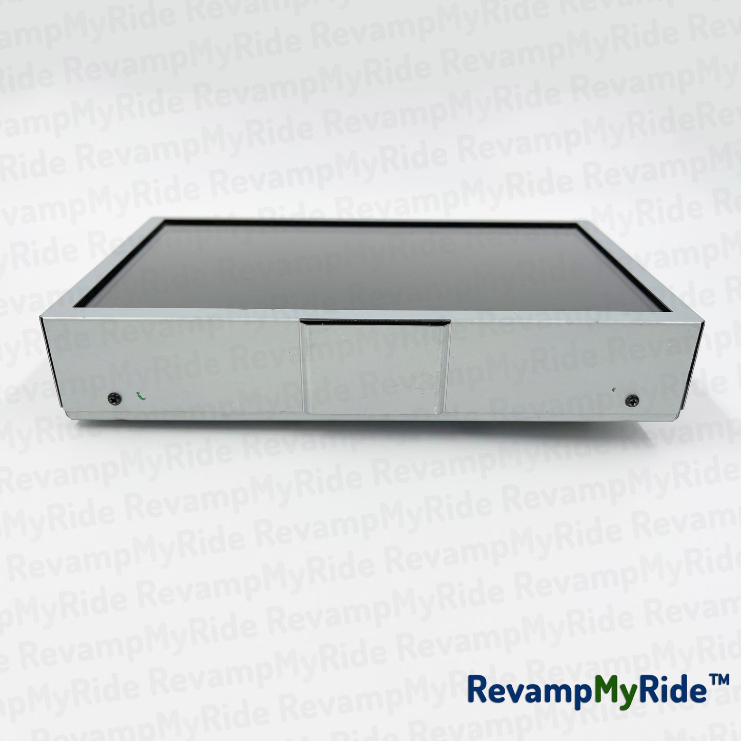 Metallic box with a reflective surface on a white background, featuring 'RevampMyRide' branding.